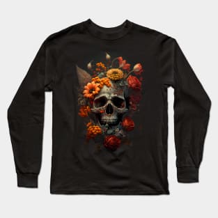 Skull and Flowers #1 Long Sleeve T-Shirt